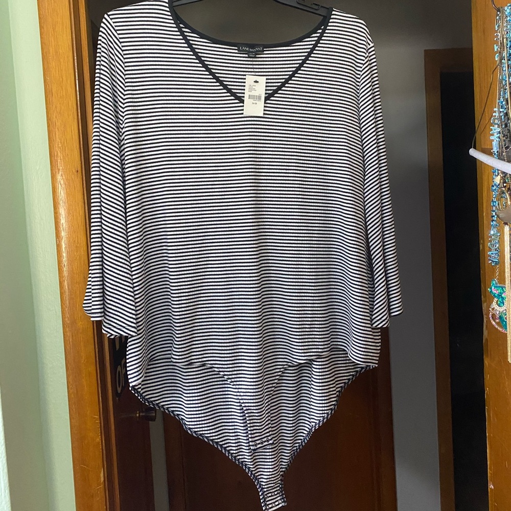 V-neck bodysuit with bell sleeves
